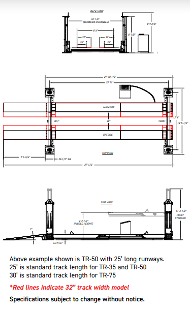 Mohawk 4-Post Heavy-Duty TR Series Diagram